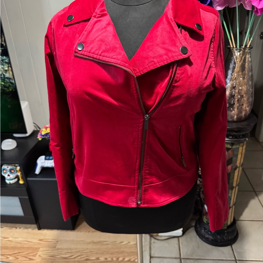 Torrid Vibrant Red Leather Jacket